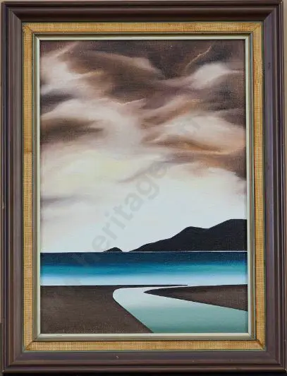 HERSCHEL, Suzanne (20th Cent.) - Coastal Scene with Kapiti Island Image 1++