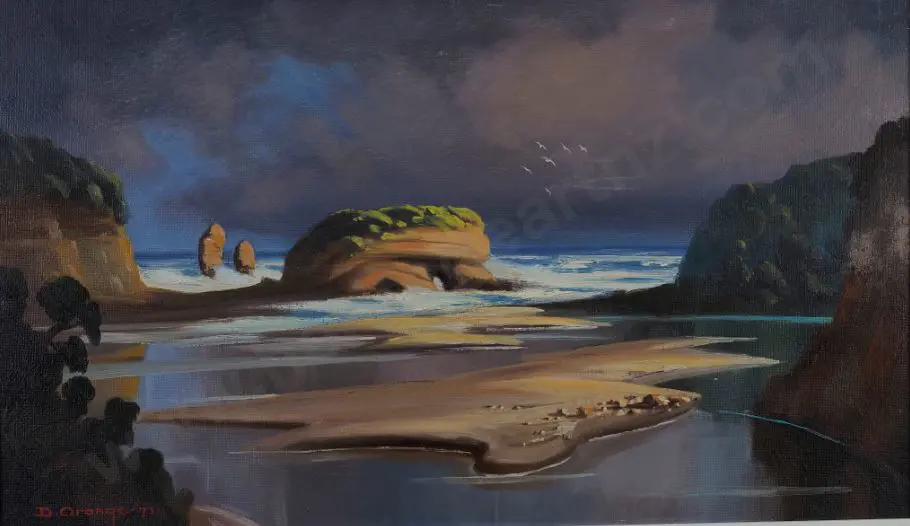 ORANGE, Father David (1940-) - Seashore with Rocks Image 1++