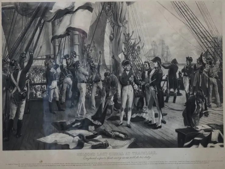 DAVIDSON, Thomas (1842-1919) - Nelson's Last Signal at Trafalgar Image 1++