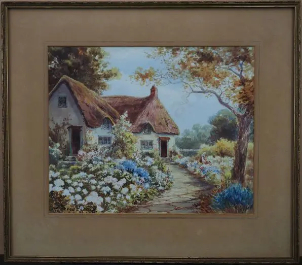 FOSTER, Harold (19th Cent.) - A Cottage Garden, Hampshire Image 1++