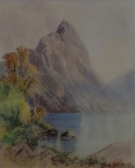 WILSON, L.W. (1850-1912) - Mitre Peak, Milford - South Island Image 1++