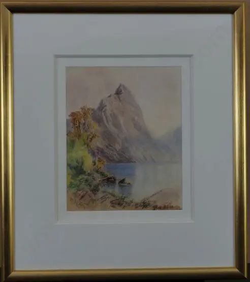 WILSON, L.W. (1850-1912) - Mitre Peak, Milford - South Island Image 1++