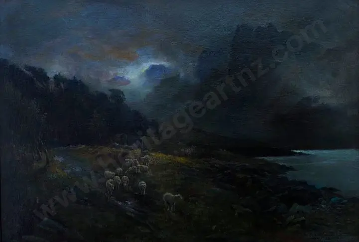 MADDEN, John MacIntosh (1856-1923) - Sheep Station at Lake Wakatipu Image 1++