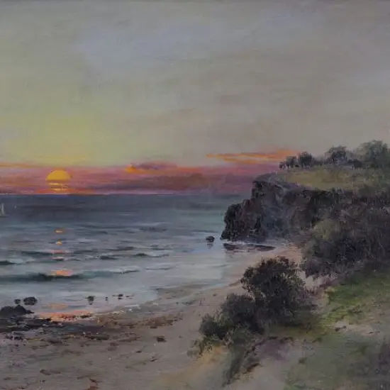 PEELE, James (1847-1905) - Coastal Landscape with Sunset