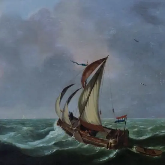 UNKNOWN Dutch Artist - Mid 19th Century - Yacht at Sea - Early to mid 19th Century