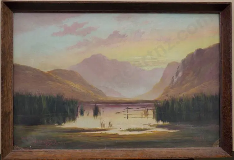 KIRKWOOD, Henry William (1854-1925) - Lagoon near Queenstown, Lake Wakatipu Image 1++