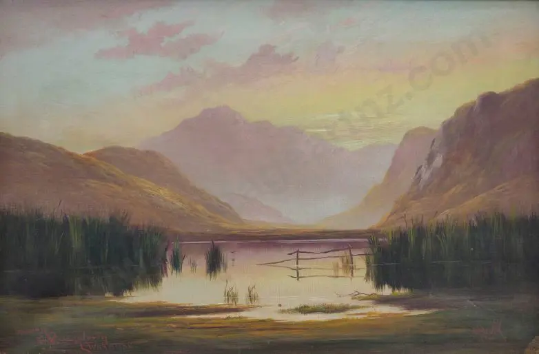 KIRKWOOD, Henry William (1854-1925) - Lagoon near Queenstown, Lake Wakatipu Image 1++