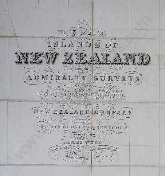 WYLD, James (1812-1887) - Map of New Zealand c. 1840 - Folds into Slipcase 22cm x 12.5cm Image 1++