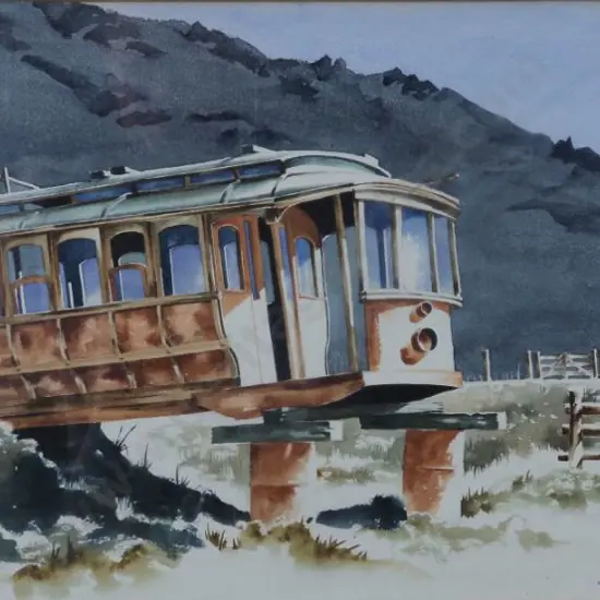 TREMAIN, Garrick (1941-) - Old Tramcar - Farm near Cowburn