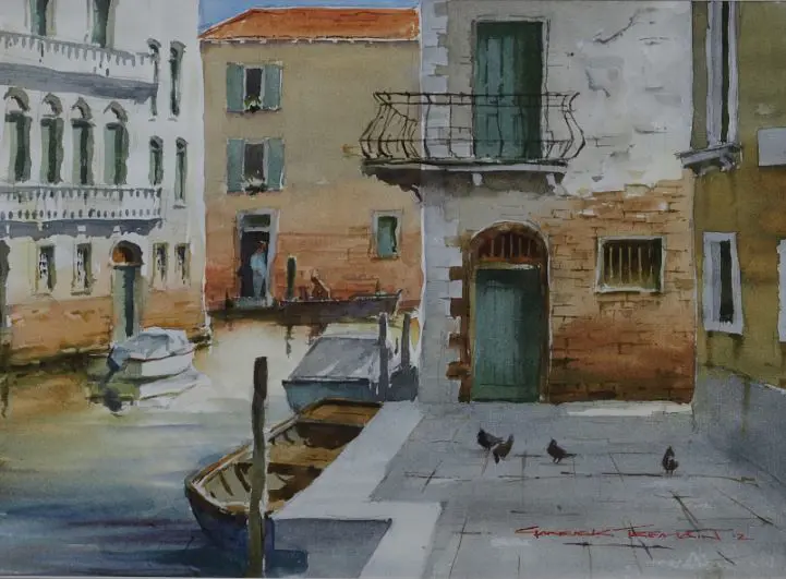 TREMAIN, Garrick (1941-) - The Green Door, Venice Image 1++