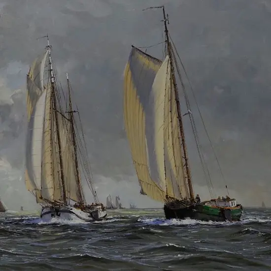 GOOSEN, Fritz (1943-) - Novalura and Maria - two yachts atsSea