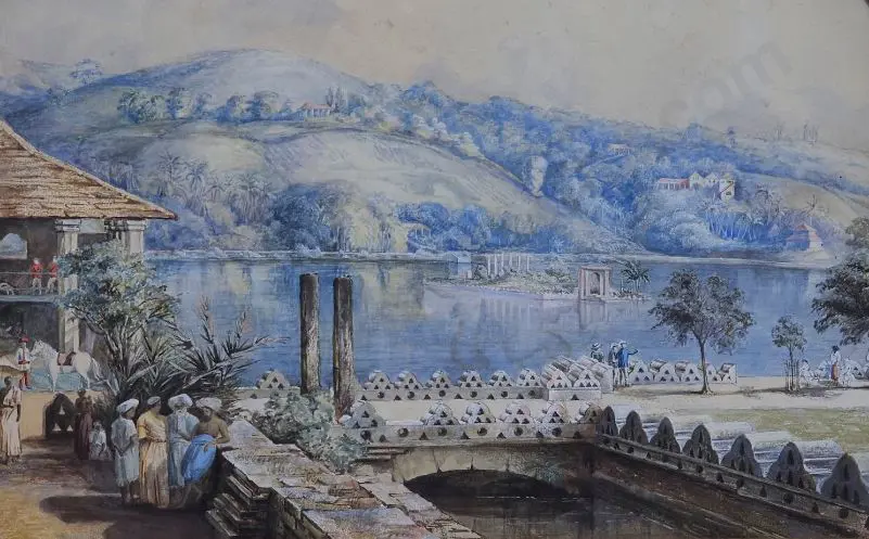 BELLAIRS, Lt. Walford Thomas (1794-1850) - Attributed - Oriental Harbour (detailed) Image 1++
