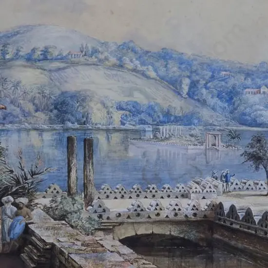 BELLAIRS, Lt. Walford Thomas (1794-1850) - Attributed - Oriental Harbour (detailed)
