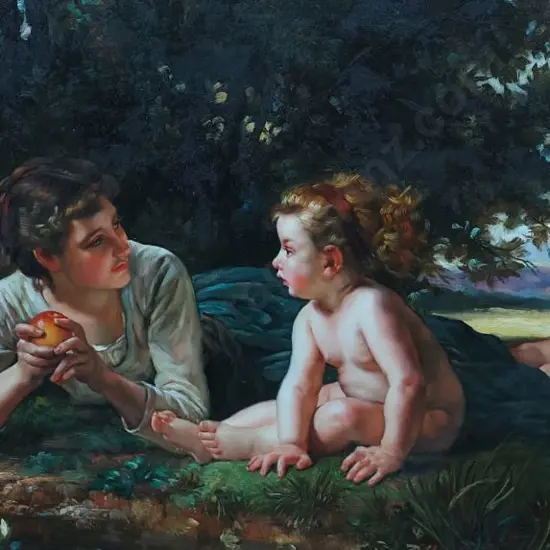 UNKNOWN Artist (20th Cent.) - Mother & Daughter in Ornate Frame