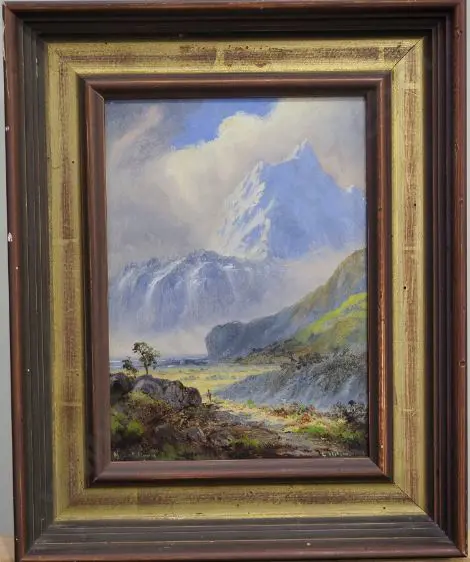 WILSON, L.W. (1850-1912) - Mount Cook with Walker, Inscribed "National Roads" Image 1++