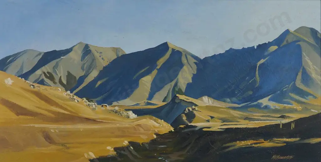 MIDDLEDITCH, Maurice (Active 1960s-90s) - Landscape - Valley with Mountains Image 1++