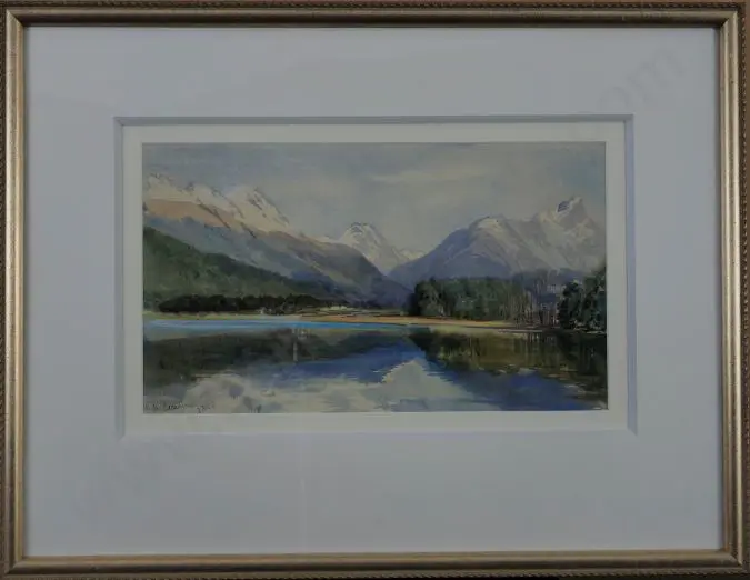 COUSINS, Thomas Selby (1840-1897) - Diamond Lake, Lake Wakatipu - 1891 Image 1++