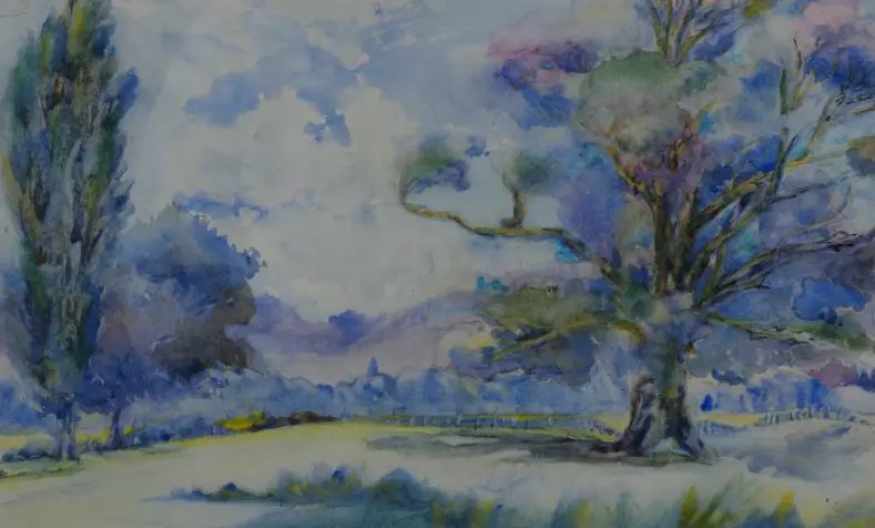FELL, Charles (1854-1918) - Windy Day, Near Nelson Golf Links, Feb. 1911 Image 1++