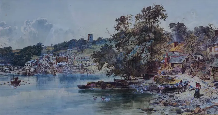 PIKE, William Henry (1846-1908) - English Harbour Scene - 19th Century Image 1++