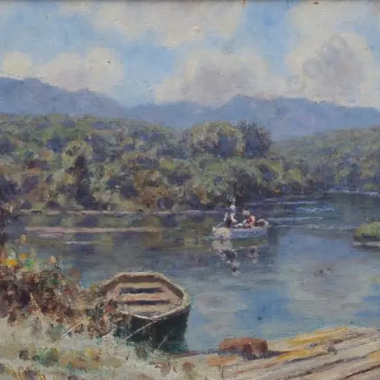 GORE, Henry Moreland (1863-1930) - Couple in Boat on Lake - Wellington