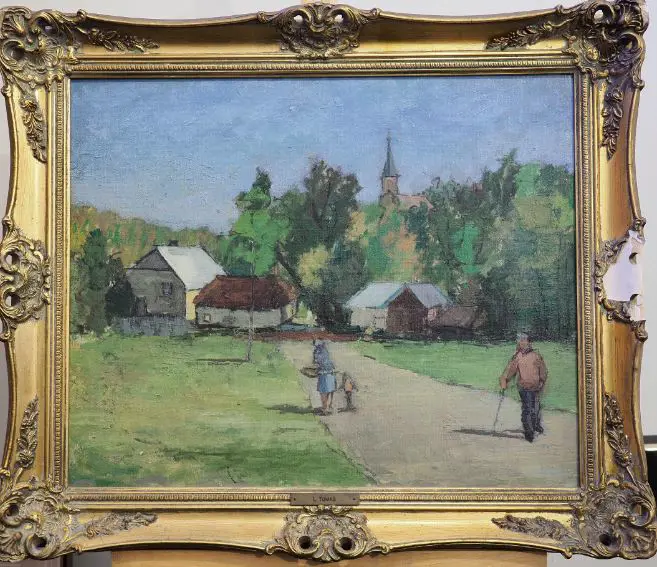 TOMAS, L. (20th Cent.) - Polish Village Scene Image 1++