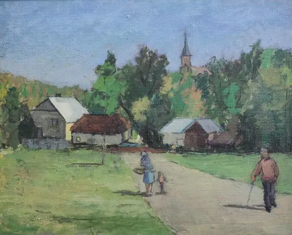 TOMAS, L. (20th Cent.) - Polish Village Scene Image 1++