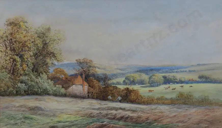 St JOHN, Edwin (1878-1961) - Country Scene with Rolling Hills Image 1++