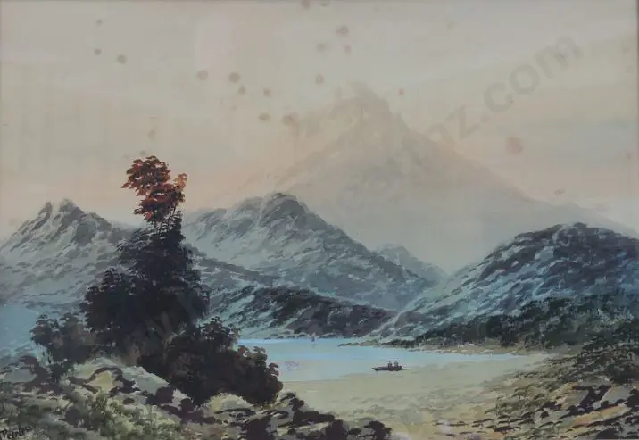 PEERLESS, Tom (1858-1896) - Brady's Peak, Canterbury with Mountain Lake Image 1++