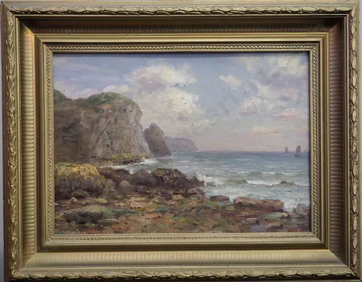 MYLES, William Scott (1850-1911) - Coastal Scene with Ships Image 1++