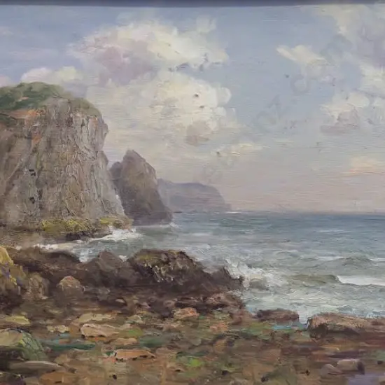 MYLES, William Scott (1850-1911) - Coastal Scene with Ships