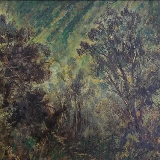 MOULTRAY, John Elder (1865-1922) attributed - NZ Bush Scene with Maori Figures