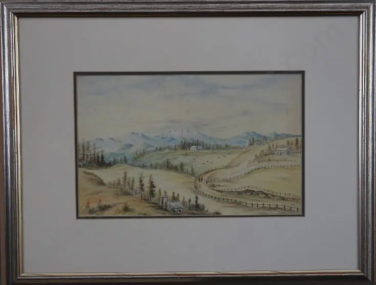 LYNDON, Edward (worked 1860s-1890s) - New Zealand Colonial Landscape, April 1883 Image 1++