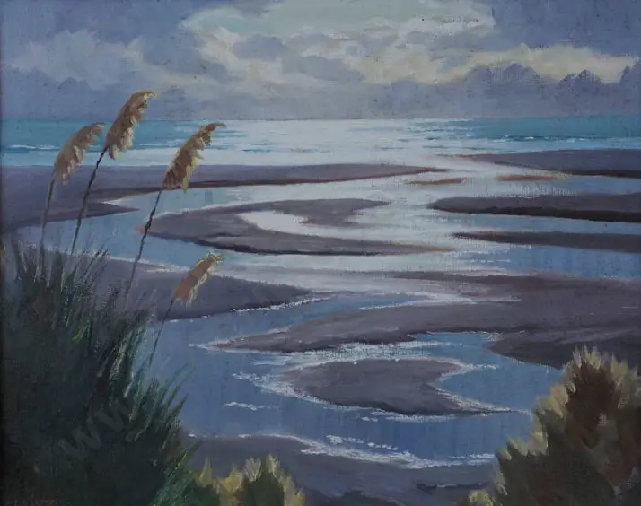 LATTEY, Edward B (1899-1986) - Low Tide - Hokio Image 1++