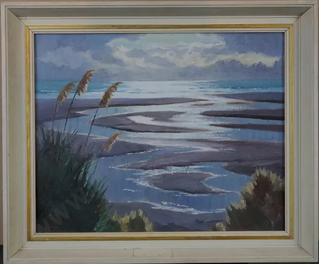 LATTEY, Edward B (1899-1986) - Low Tide - Hokio Image 1++