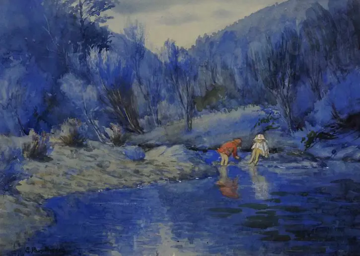 FRIEBERG, Elizabeth Baird (1883-1964) - Children by the Lake Image 1++