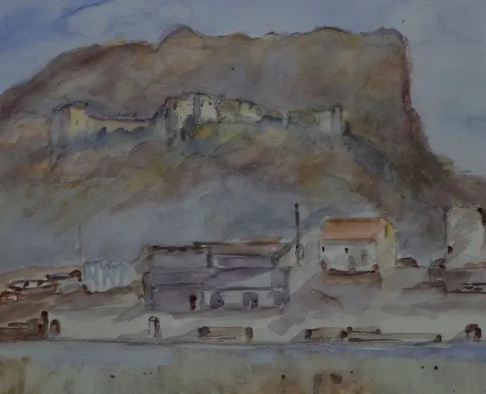BURGE, Maude (1865-1957) - Hillside Castle & Docks Image 1++