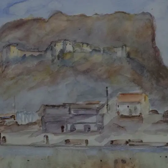 BURGE, Maude (1865-1957) - Hillside Castle & Docks