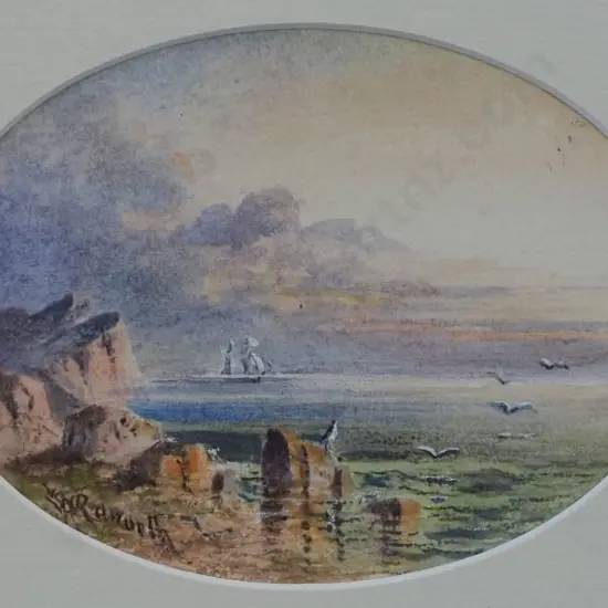 RAWORTH. William Henry (1820-1905) - Sailing Ship off Rocky Coast