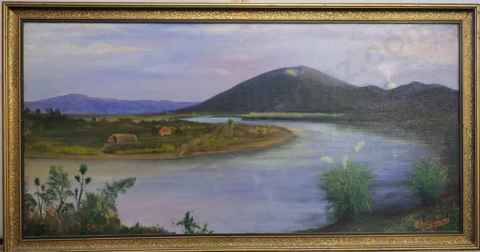 McSWEENEY, F. (active 1890s) - Maori Village on the Tongariro Image 1++