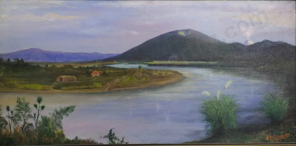 McSWEENEY, F. (active 1890s) - Maori Village on the Tongariro Image 1++