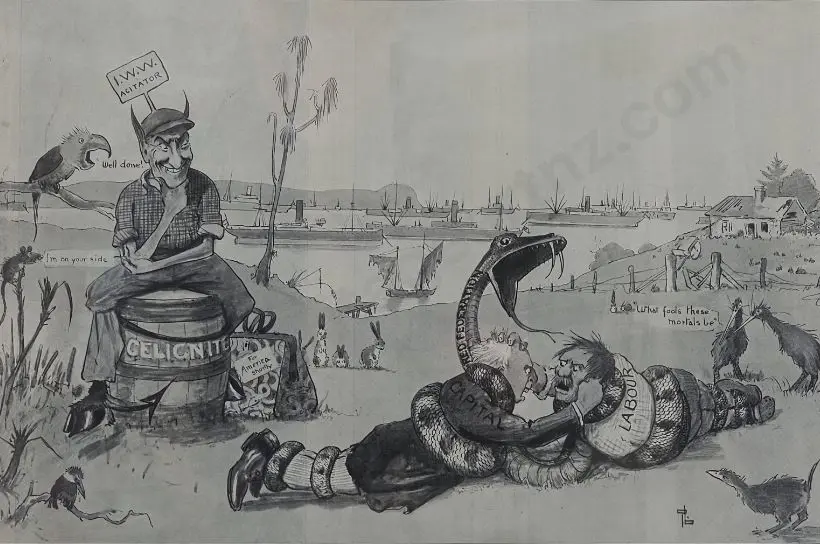 LLOYD, Trevor (1864-1937) - The General Strike in New Zealand 1913 Image 1++