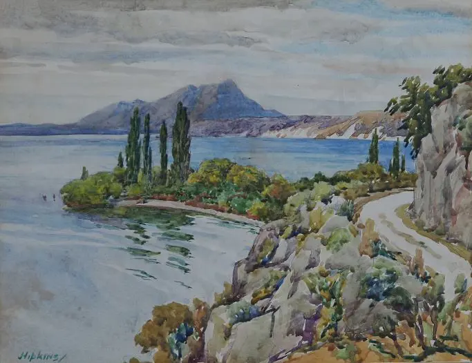 HIPKINS, Roland (1894-1951) - Lake Scene (possibly Taupo) Image 1++