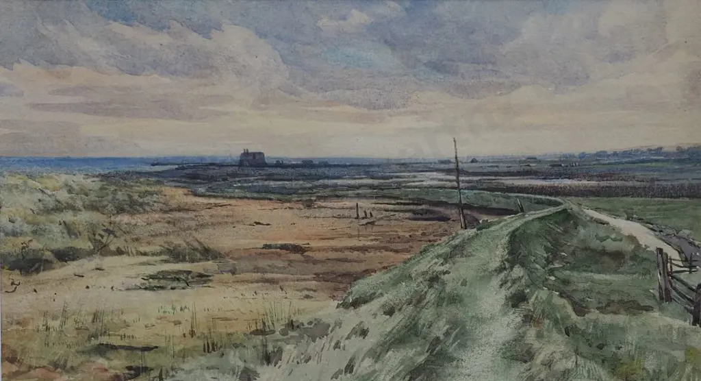 FLETCHER, Blythe (1890-1949) (attributed) - Romney Marsh - with Martello Tower in Distance Image 1++