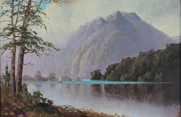 DRAKE, Ernest D. (Active 1890s-1930s) - Lake Rere 1893 Image 1++