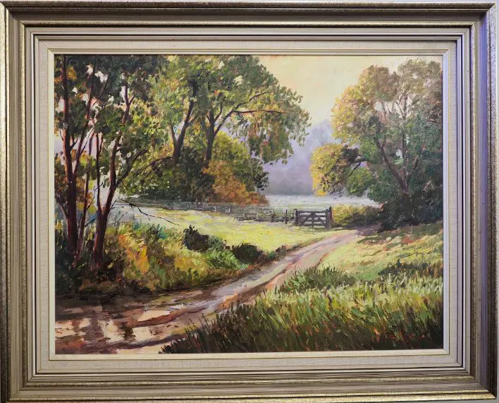 BRYAN, T.W. (20th Cent.) - Country Lane with Trees Image 1++