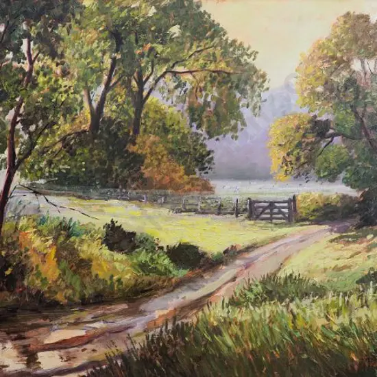 BRYAN, T.W. (20th Cent.) - Country Lane with Trees