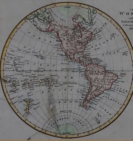 WORLD Map (1808) - The World with the Latest Discoveries 1808 Image 1++