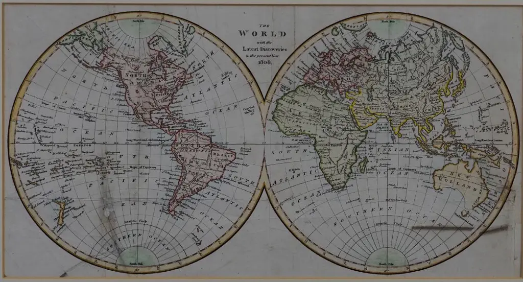 WORLD Map (1808) - The World with the Latest Discoveries 1808 Image 1++
