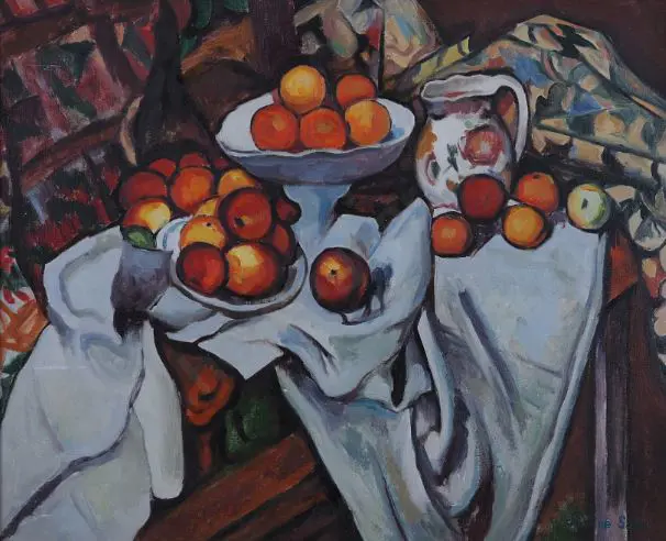 SOLLE, Sabine (20th Cent.) - Still Life - Fruit on Table Image 1++