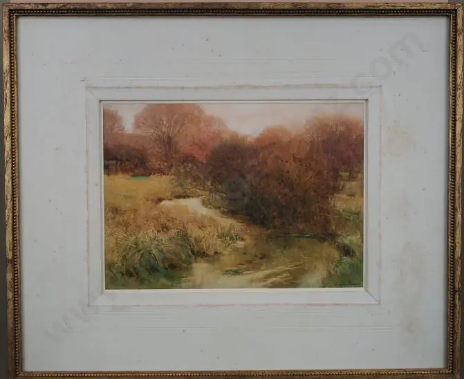 NORRIS, Hugh (1863-1942) - A Bend in the Stream Image 1++